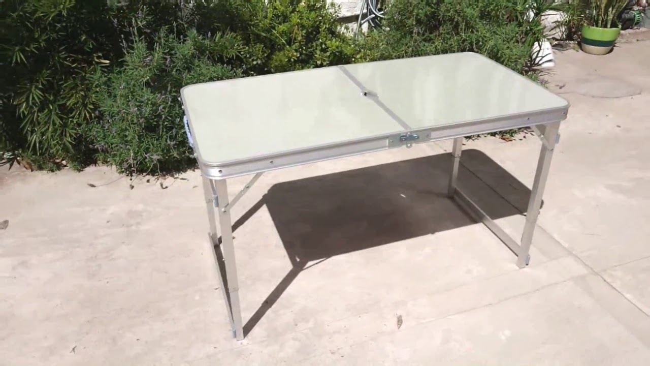 Mesa Plegable Camping Rectangular 120 X 60 Cm 2 Alturas - El Sitio de Compras