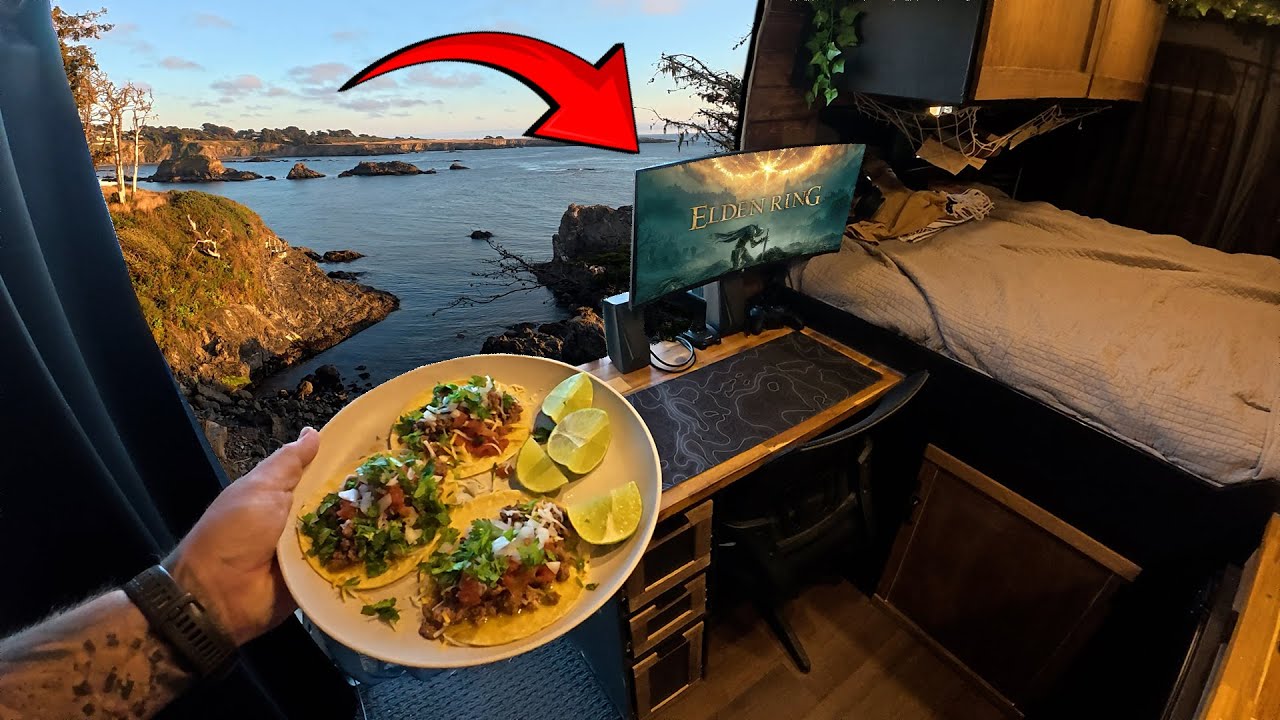 Vanlife Gaming on Ocean Cliffside | Made Street Tacos