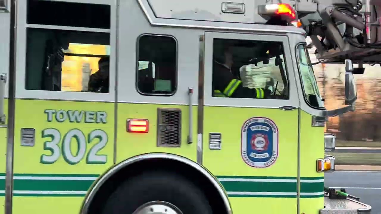 Metropolitan Washington airports authority fire tower ladder 302 responding 