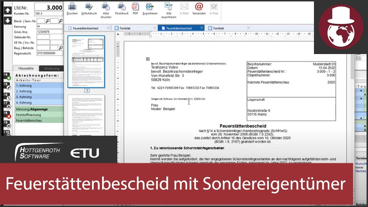 Feuerstättenbescheid mit Sondereigentümer - KAMIN Futura