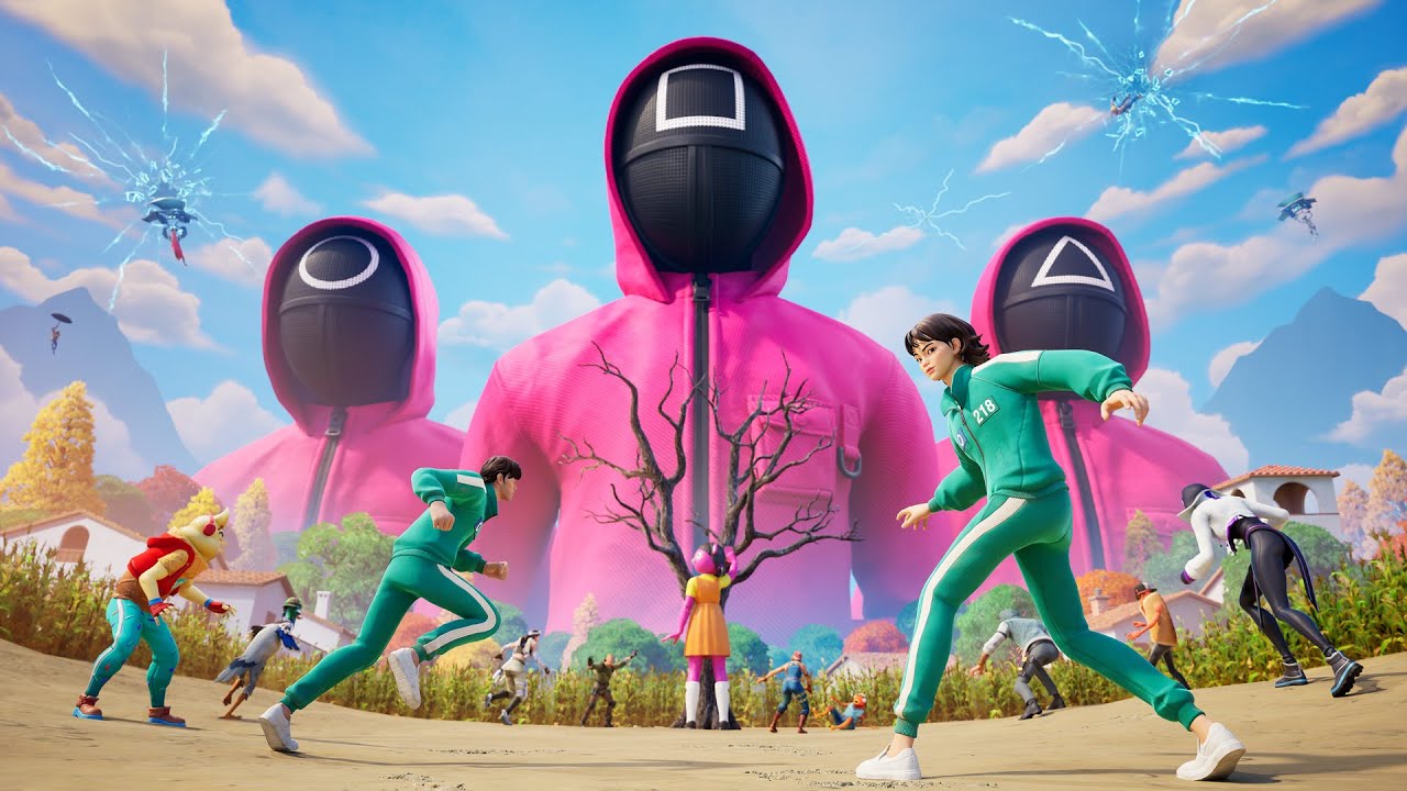 Fortnie squid game !!!!تعاون فورتنايت مع مسلسل لعبة الحبار