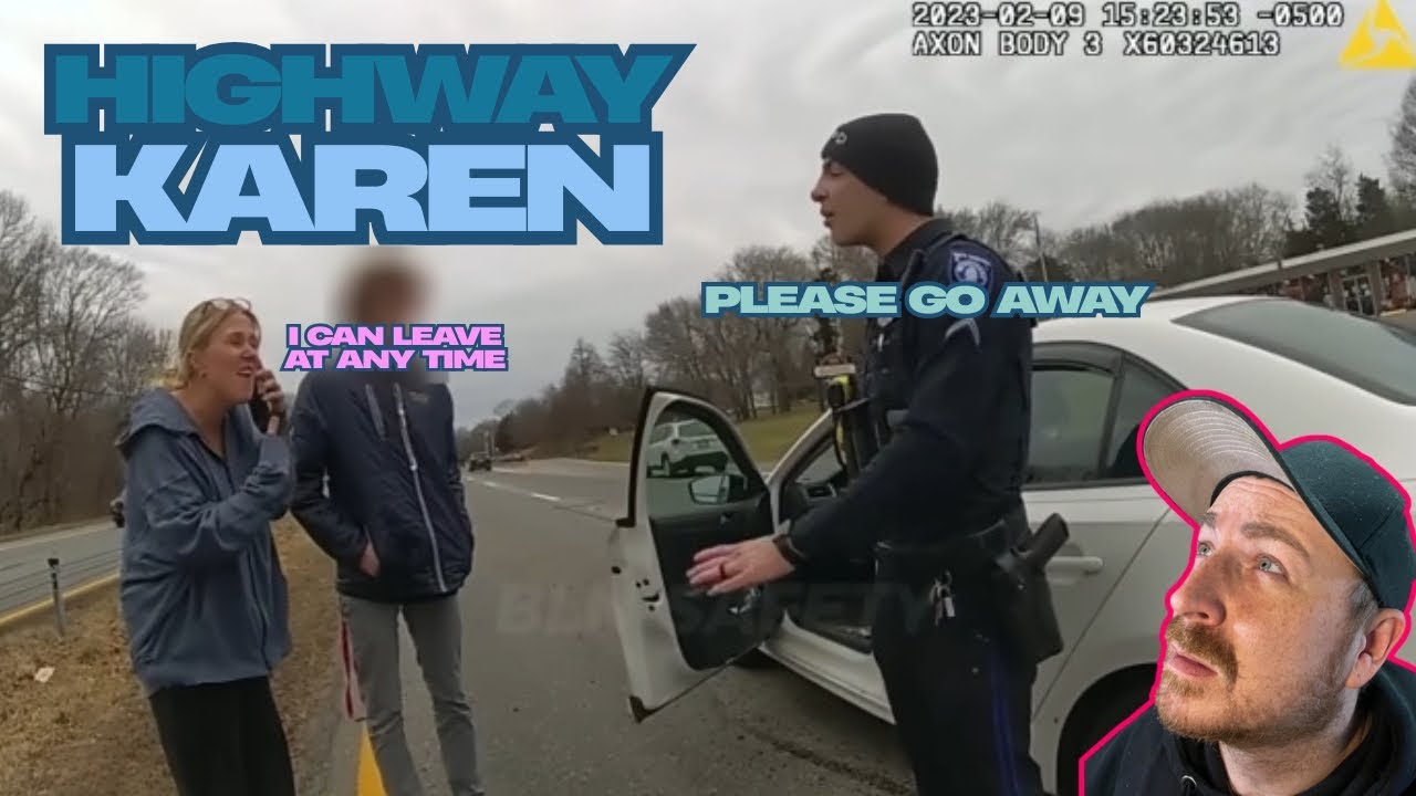 Insane Karen Interrupts Accident On a Highway (Body Cam)