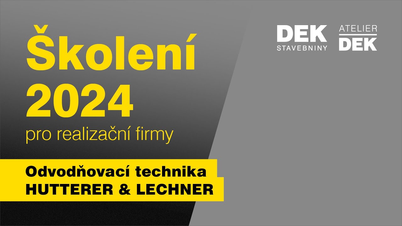 Školení realizačních firem 2024 - Odvodňovací technika HUTTERER & LECHNER