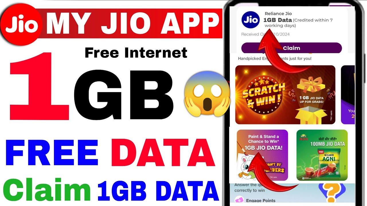 Jio 1GB free data | Jio sim free 1GB data claim|How to get free 1GB data in Jio | Jio free data 2026