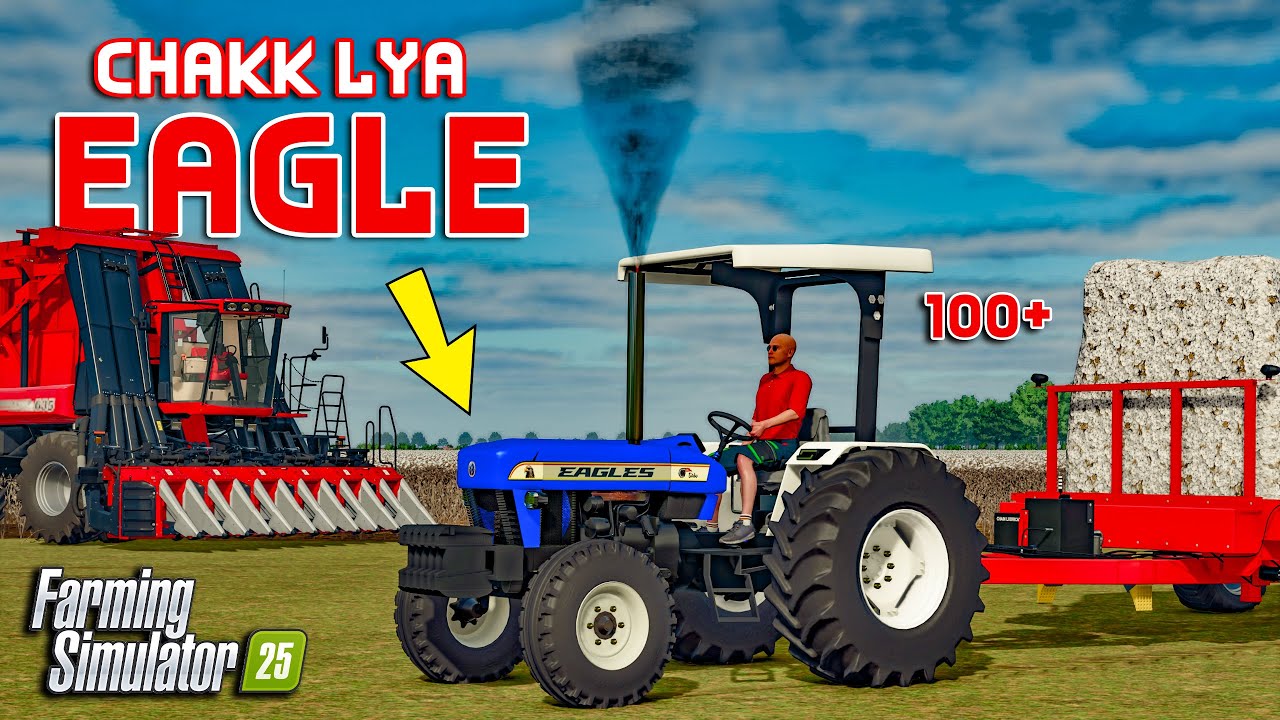 Chakk Lya Eagle🔥 NH3630 🐊 Cotton Harvesting​😶‍🌫️​ | FS25 | Spanker Farming 2