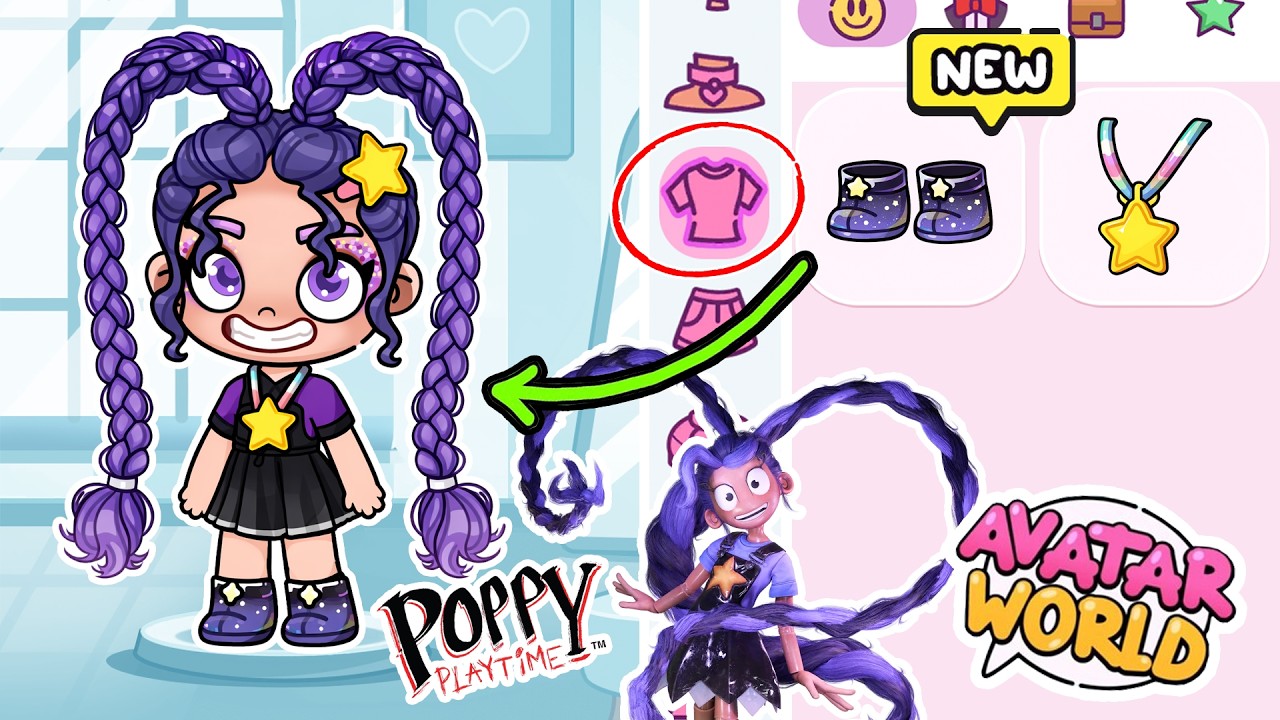 😱 EASY! Create LILY LOVE BRAIDS from Poppy Playtime in Avatar World 🌍 PAZU