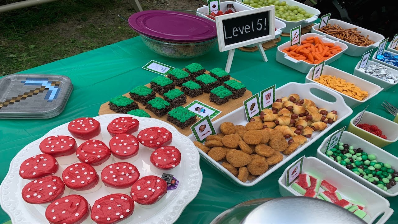 Minecraft 5th Birthday Party & Room! - Food, Cake, Decorations and Room Decor!