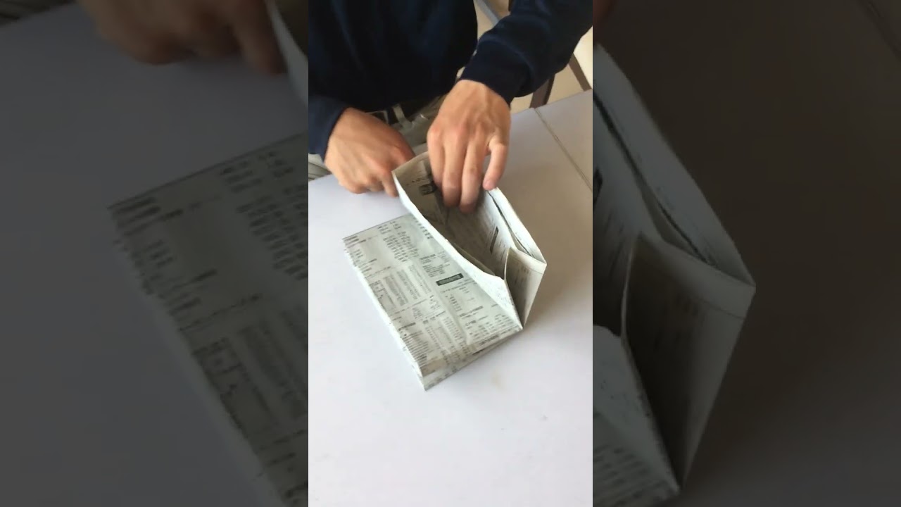 高知の日曜市で菓子工房レネーが使っている新聞バッグ小サイズの作り方