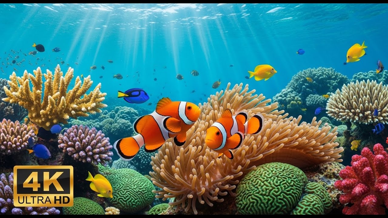 🌊 Beautiful Underwater World 4K – Tropical Fish & Calming Ocean Sounds