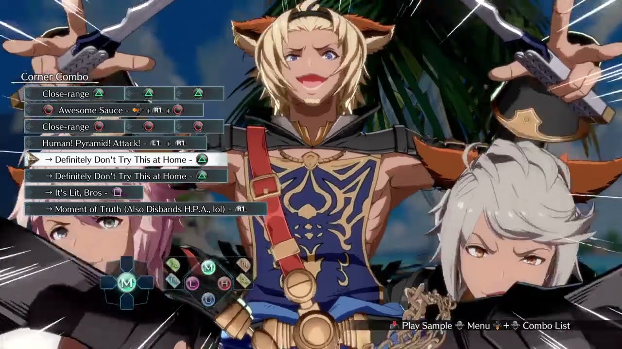 Granblue Fantasy Versus: Rising - Lowain Combo Trials First-Time Run (Simple Inputs)