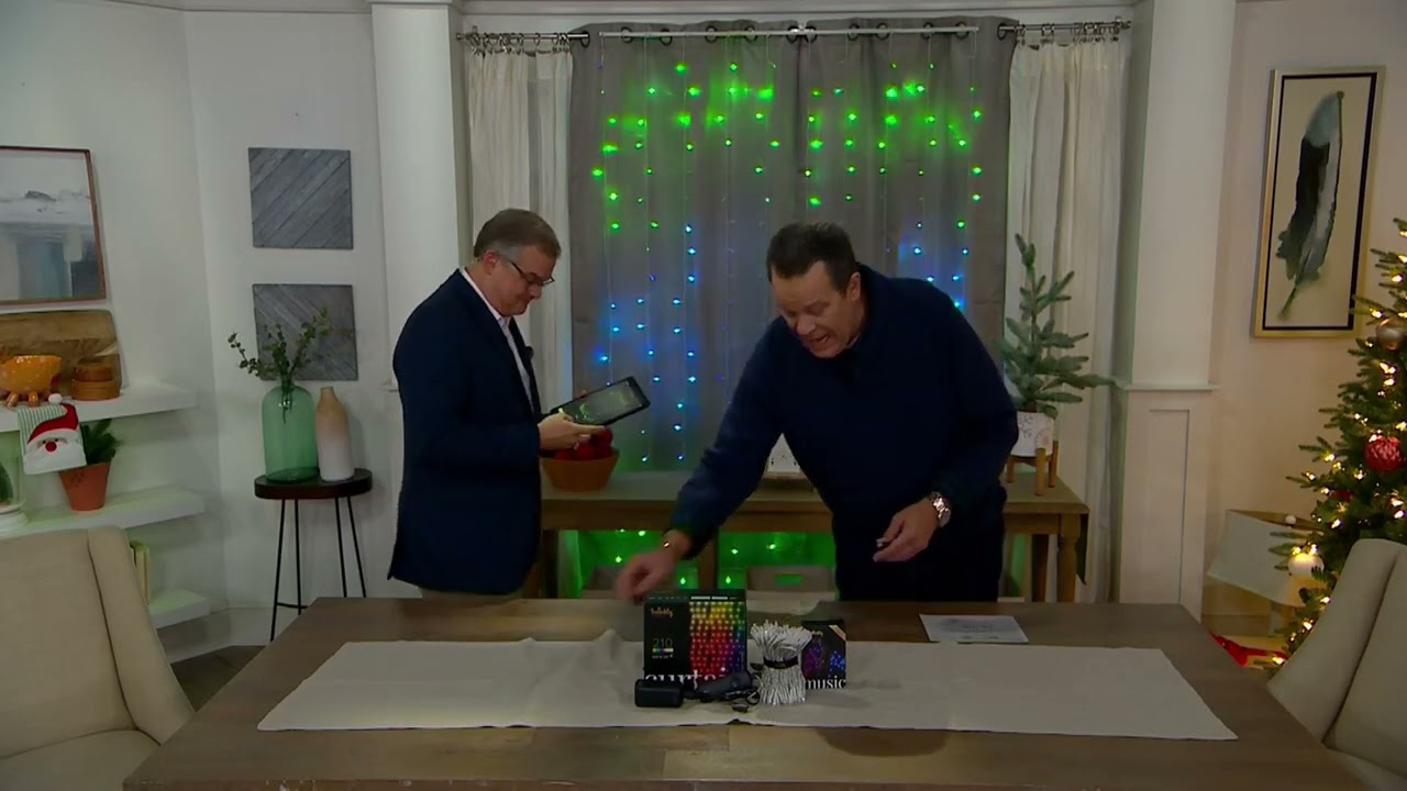 Twinkly Smart Curtain Lighting with Music Adapter on QVC
