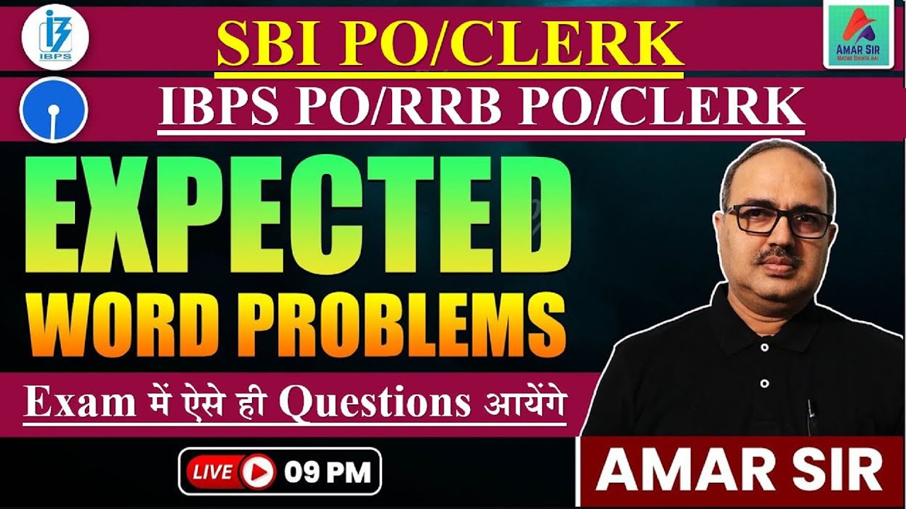 SBI PO/IBPS PO 2022 | Expected Miscellaneous Word Problems | #Amar Sir