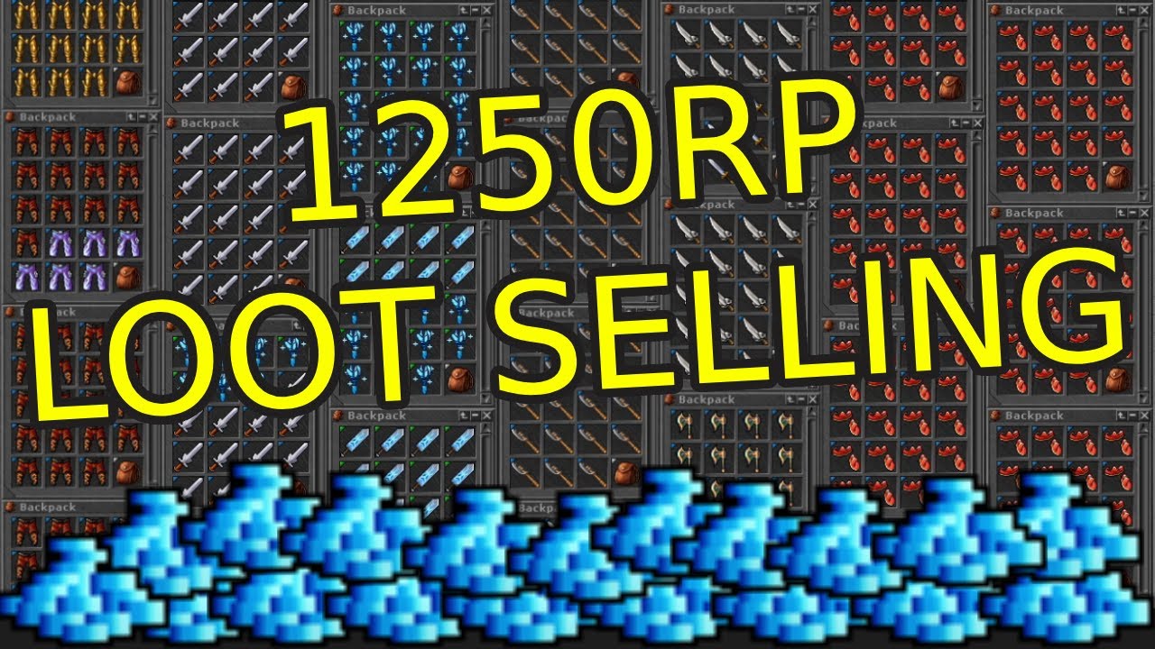 Tibia - 1250RP - LOOT SELLING + GIVEAWAY (czyt. opis filmu)