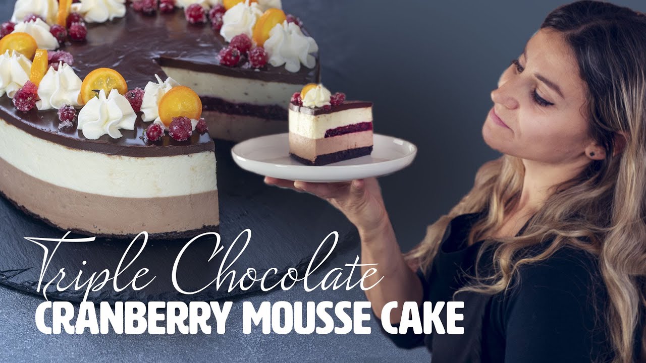 Triple Chocolate Cranberry Mousse Cake - The Ultimate Dessert for Holiday Season