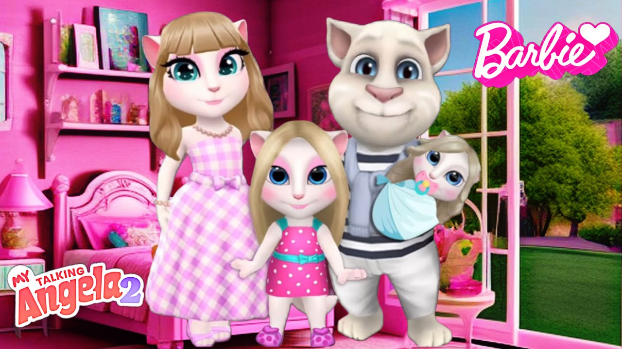 My Talking Angela 2😻 || Angela Barbie And Tom Ken with his Daughters || New Update || Cosplay