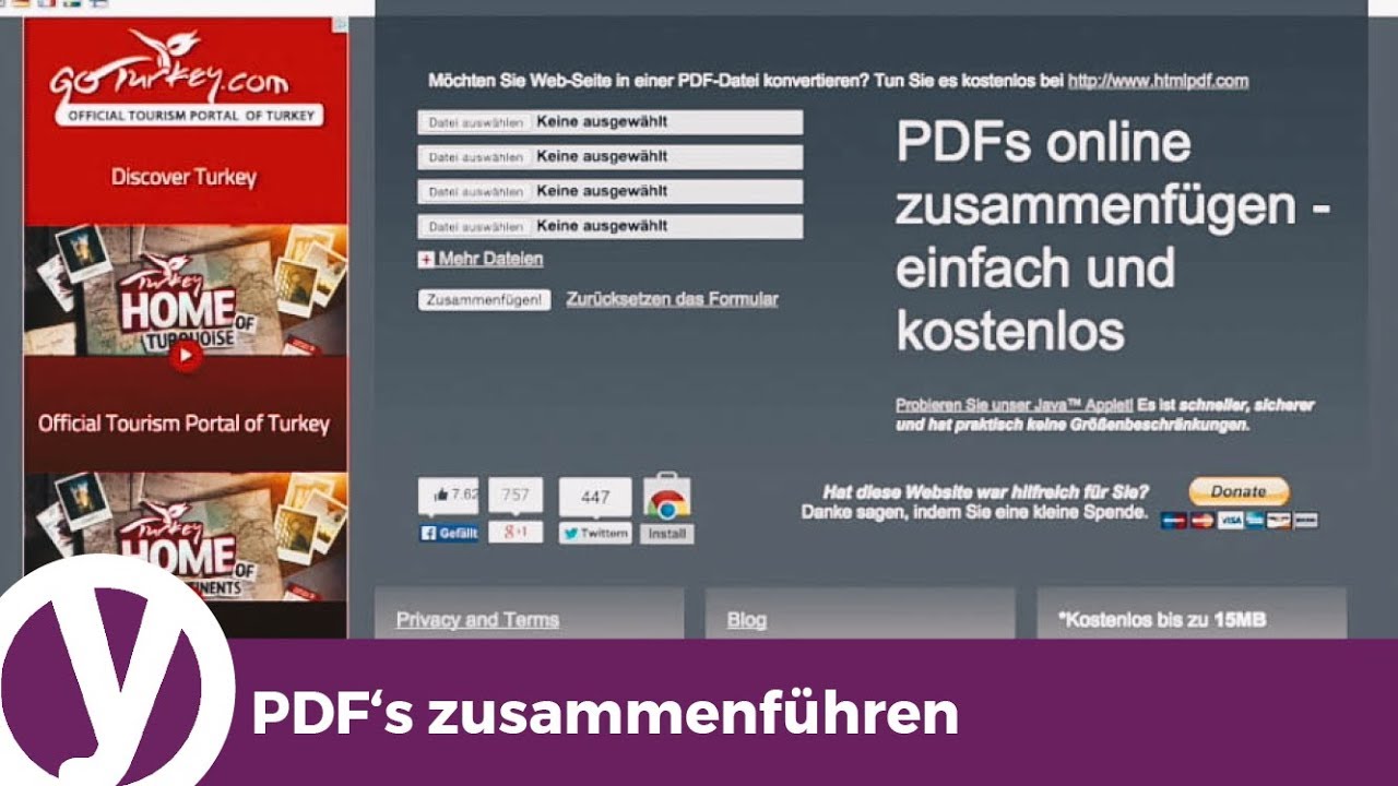 Einzelne PDF-Dateien zu einer PDF-Datei zusammenf&uuml;gen