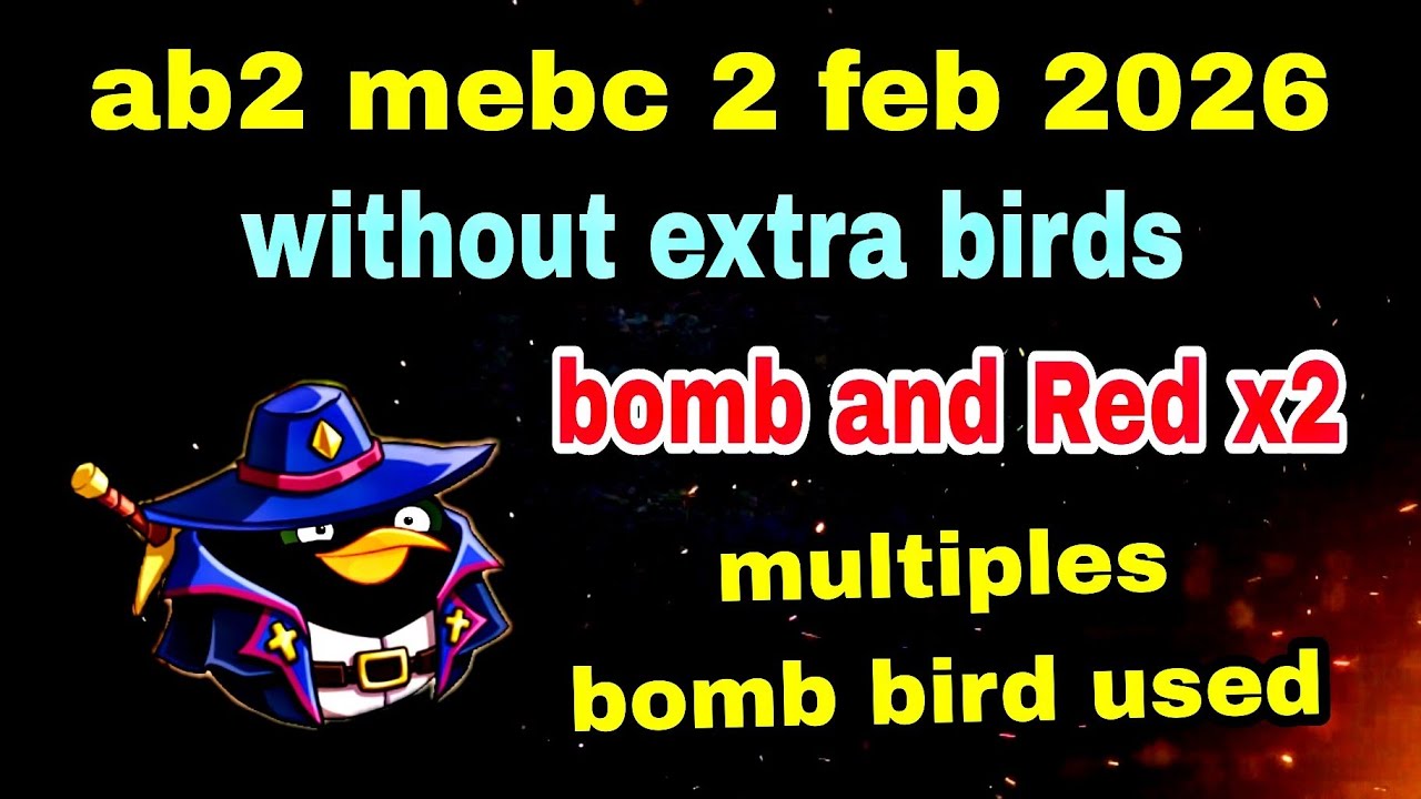 Angry birds 2 mighty eagle bootcamp Mebc 2 feb 2026 without extra birds no shuffle red and bomb x2