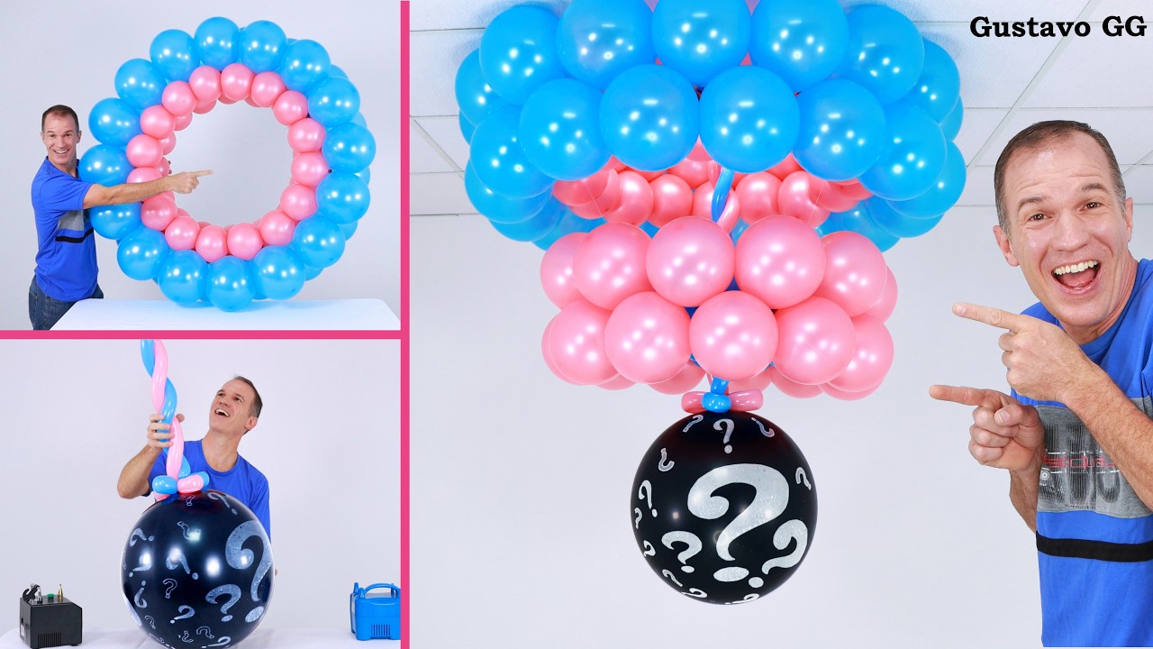 ARO CON GLOBOS 😍 arreglos con globos - bautizo - baby shower 😍 decoracion con globos -Gustavo gg