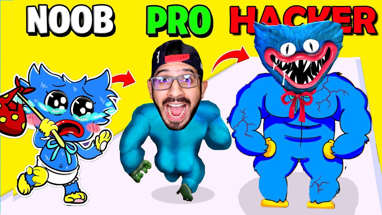 NOOB VS PRO VS HACKER en MONSTER EVOLUTION Huggy Wuggy | Juegos Luky