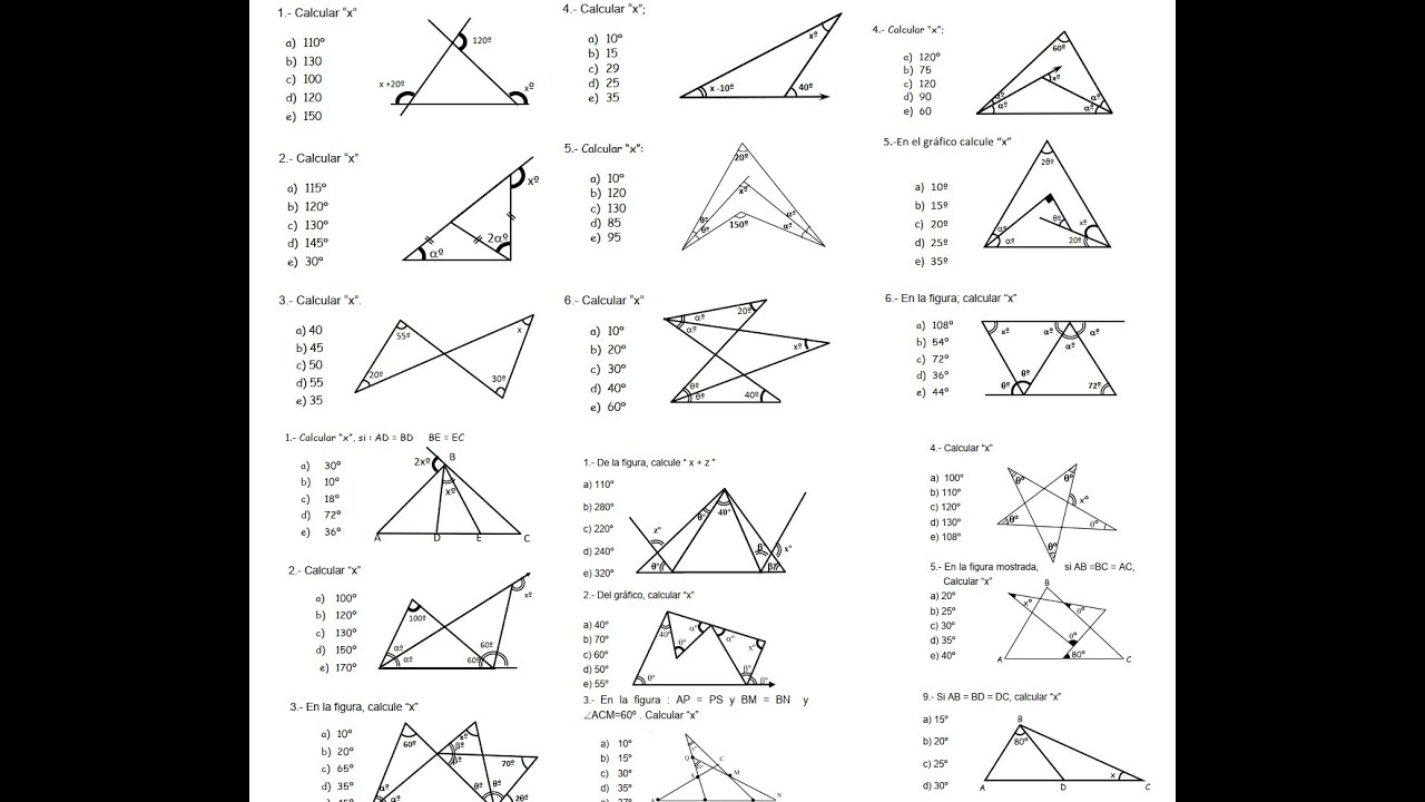 EJERCICIOS BASICOS DE TRIANGULOS
