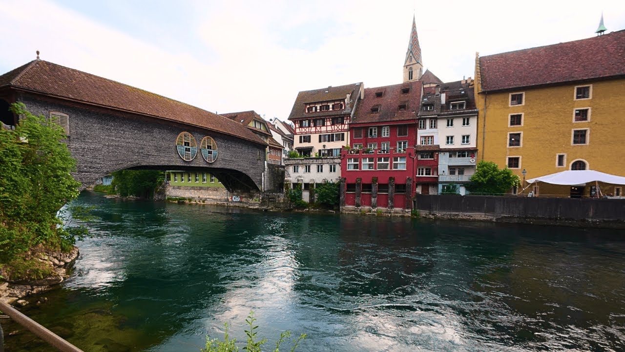 Baden Old Town Walk | Along the River | Overcast Day