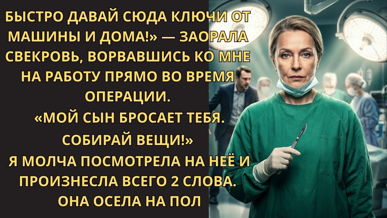 «Быстро давай сюда ключи от машины и дома!» — заорала свекровь, ворвавшись ко мне на работу