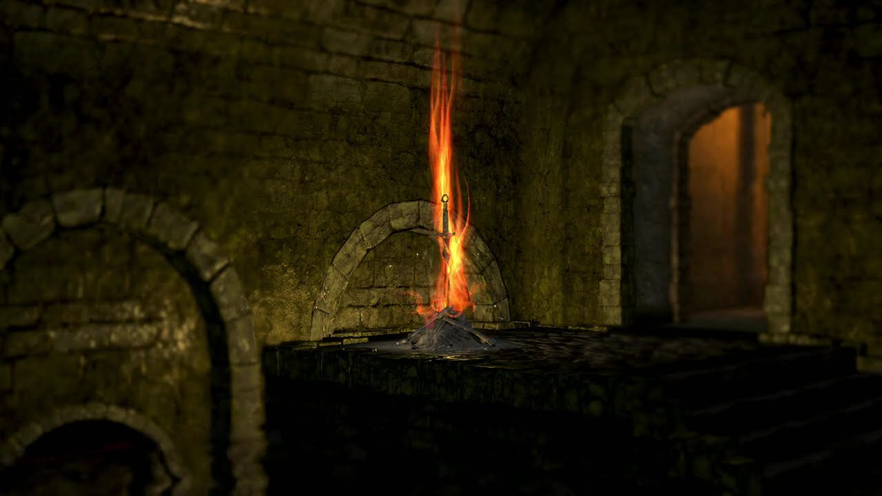 Dark Souls - Bonfires - Undead Asylum - Escape Route - Ambient background Noise