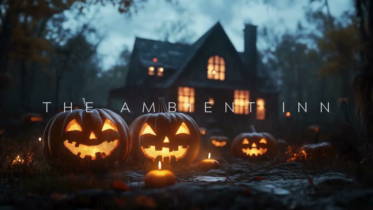 Stormy Halloween Ambience | 10 Hours of Thunder Storm & Rain Sounds  | Atmospheric White Noise ASMR