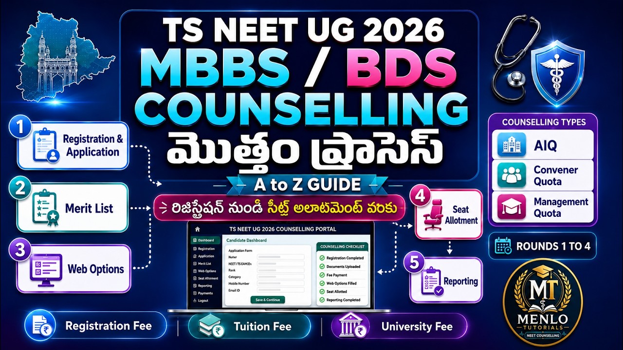 🔥TS NEET UG 2026 MBBS/BDS Counselling &ndash; Complete A to Z Guide #neet #neet2026 #knruhs