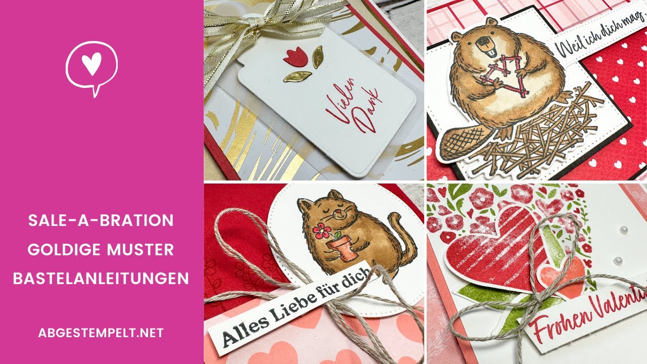 Anleitung 4 Karten schnell selber basteln⎜ Goldige Muster ⎜Stampin' Up!® Sale-A-Bration