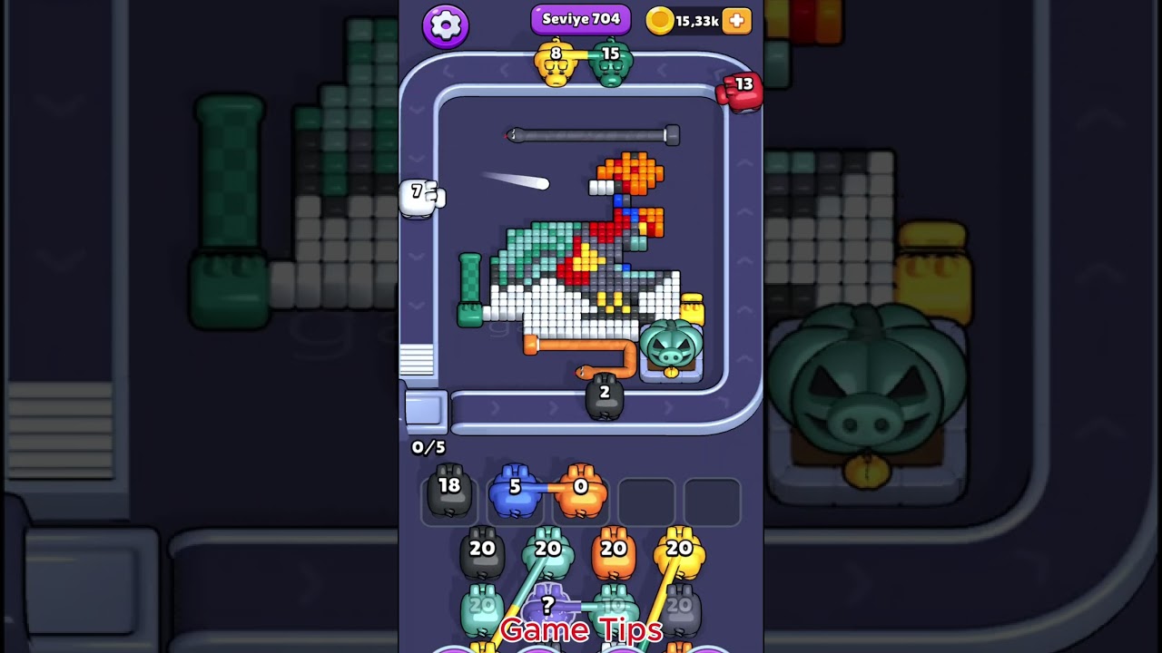 Pixel Flow level 704 Solution Walkthrough