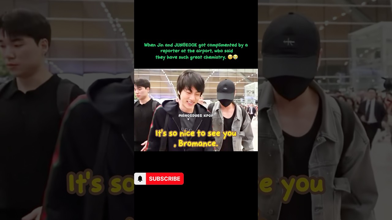 Репортер в аэропорту сделал комплимент Jin и JK, отметив их невероятную химию