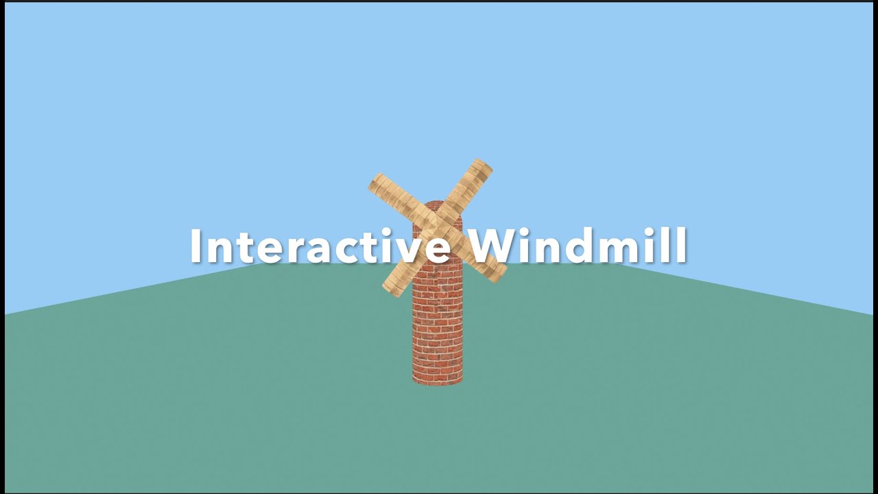 Interactive 3D Windmill using  p5.js.