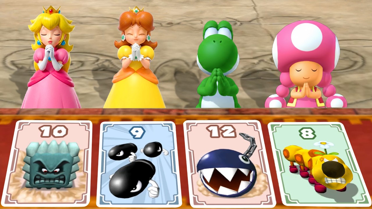 【マリオパーティ8+9+10】すべての面白いミニゲーム ピーチ姫  VS デイジー姫 VS ヨッシー VS トアデット4K UHD (2160P)
