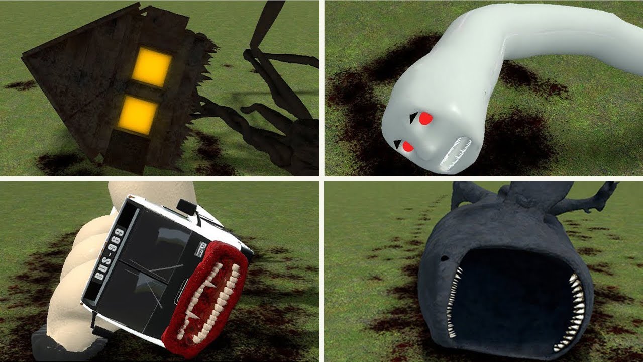 HOUSE HEAD,SEA EATER, CURSED THOMAS,TRAIN EATER VS ALL TREVOR HENDERSON EVERY DEATH POSITION In GMOD