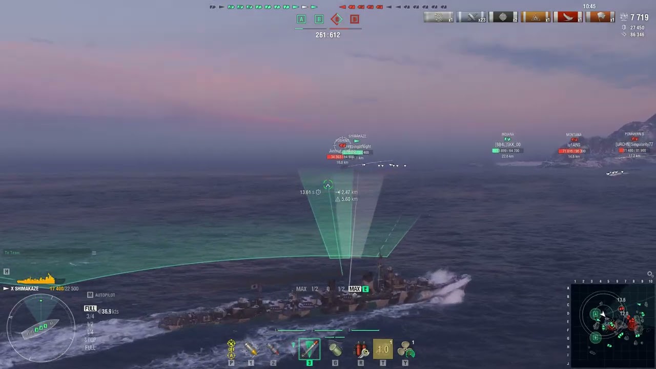 World of Warships in the Shimakaze.