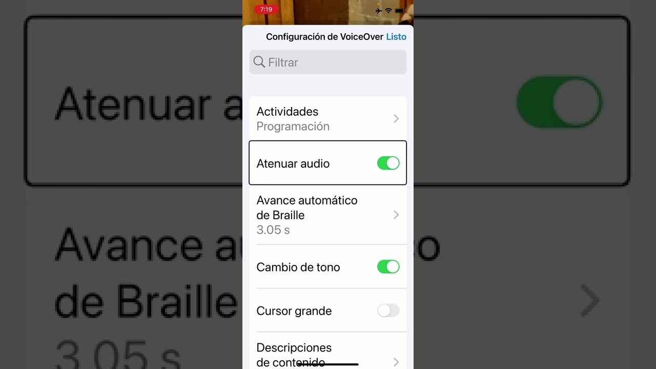 Alternativa para configurar de manera rápida mi lector de pantalla VoiceOver en un dispositivo iOS￼