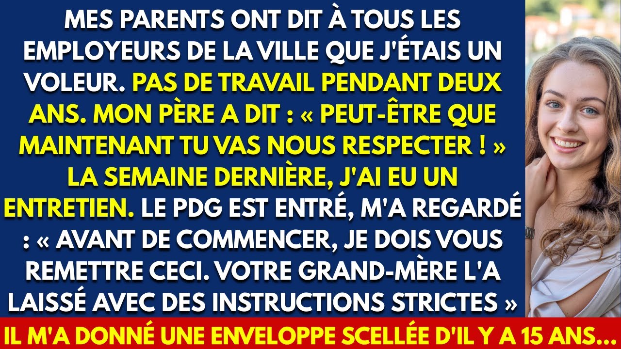 MES PARENTS ONT DIT À TOUS LES EMPLOYEURS DE LA VILLE QUE J'ÉTAIS UN VOLEUR. PAS DE TRAVAIL PENDANT