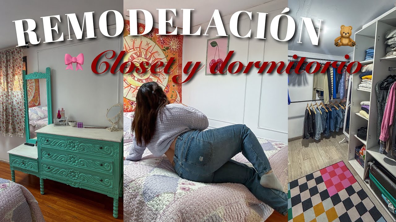 REMODELANDO MI PIEZA Y CLOSET🌸👠declutter, organización y restauración/ pinterest cottagecore💐🍄🌻