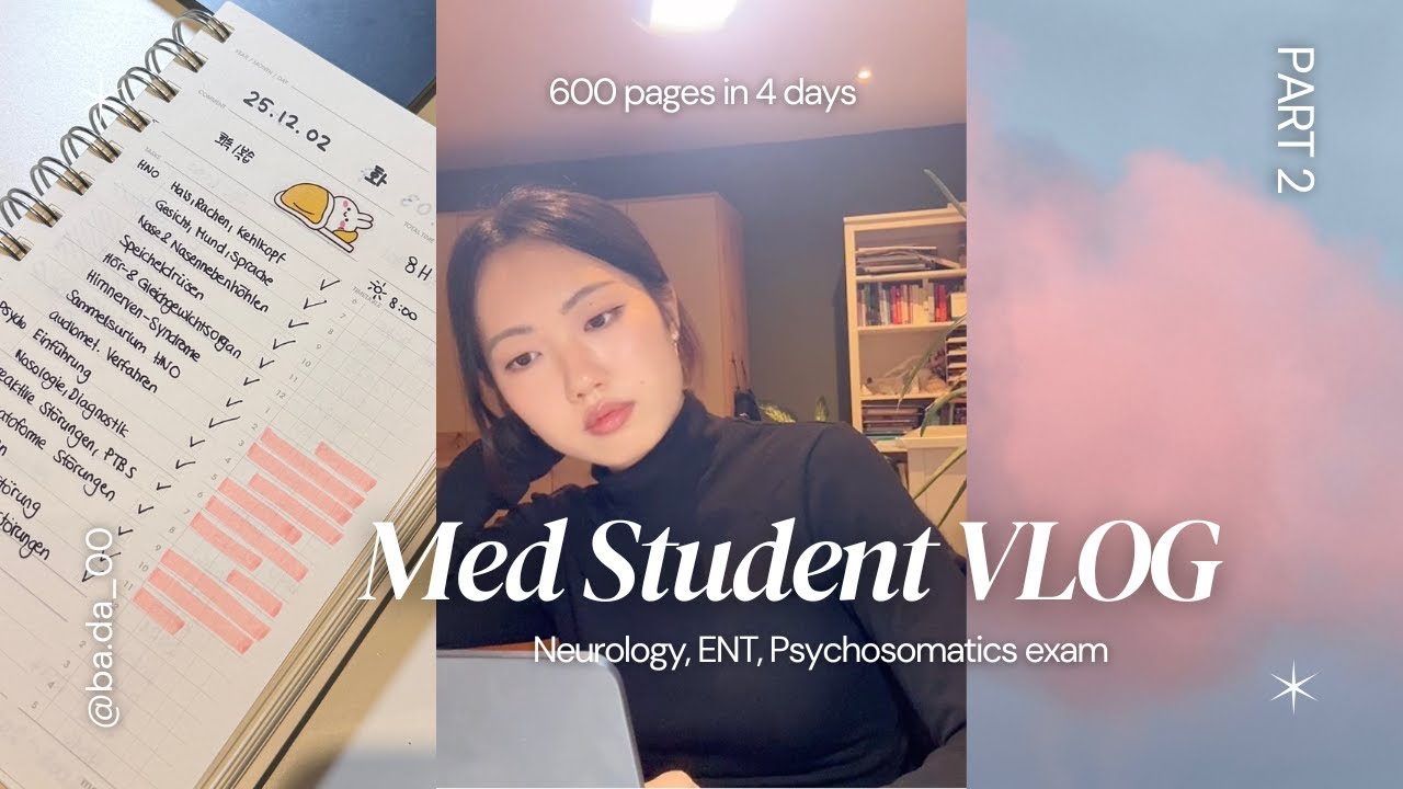 의대생 시험기간 브이로그 │ 신경과·이비인후과·정신신체의학 시험 준비🧠👂🏼👩🏻‍⚕️, 300페이지 복습하고 1000문제 넘게 풀었던 기록 (2편)