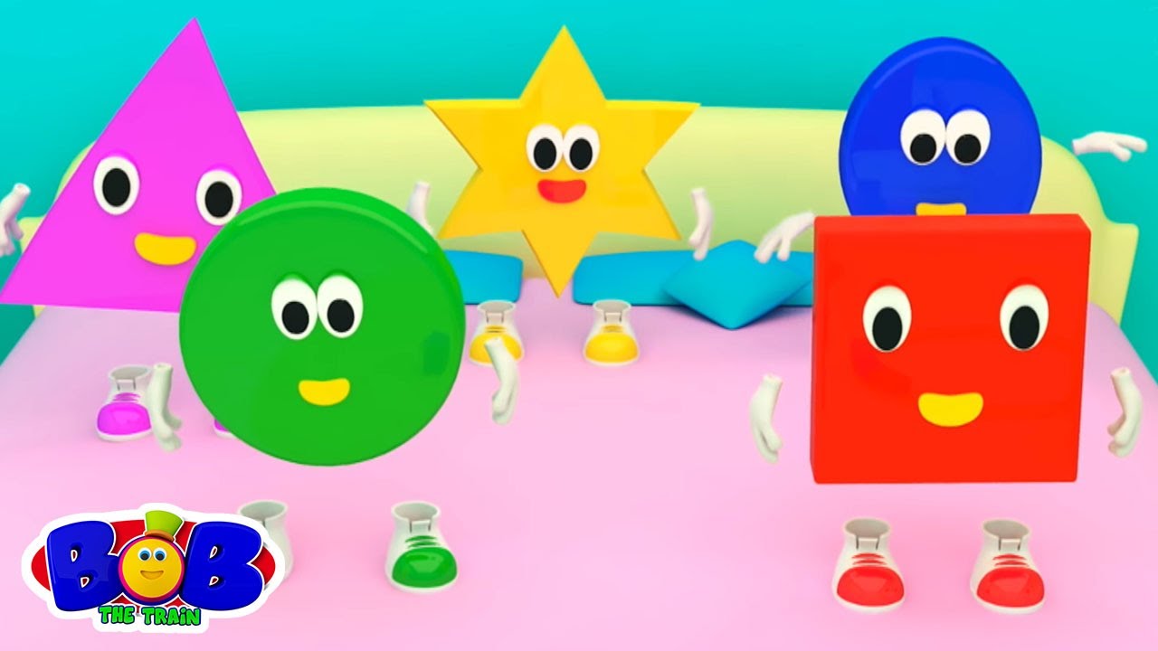 Cinco peque&ntilde;as formas cancion educativa para ni&ntilde;os de Bob el tren