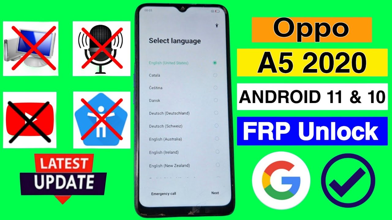 Oppo A5 2020 Frp Bypass | Without Pc 2026 | A5 2020 Google Account Unlock | CPH1931 FRP Unlock