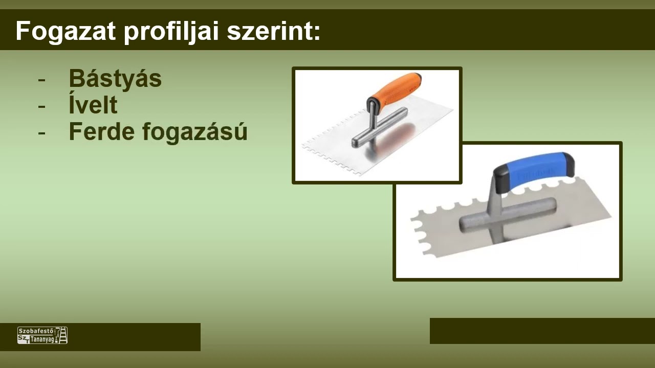 Fogazott glettvas Szobafestő tananyag