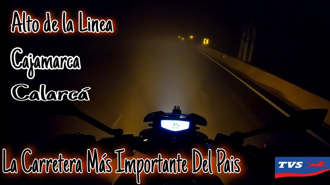 Cruzando la Linea #Cajamarca - #Calarcá en moto  en la noche - Alto de la linea. #apache200 #Tvs