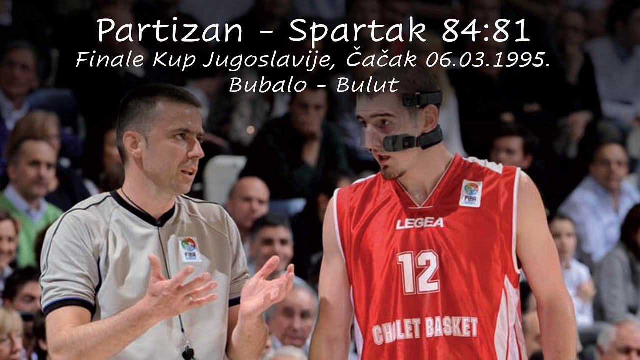 Partizan - Spartak 84:81 finale kupa Jugoslavije Čačak 06.03.1995.
