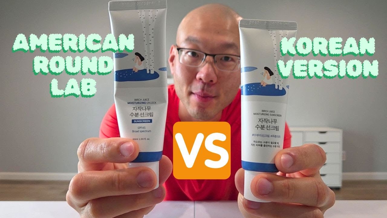 American Version vs Korean Version Round Lab Sunscreen