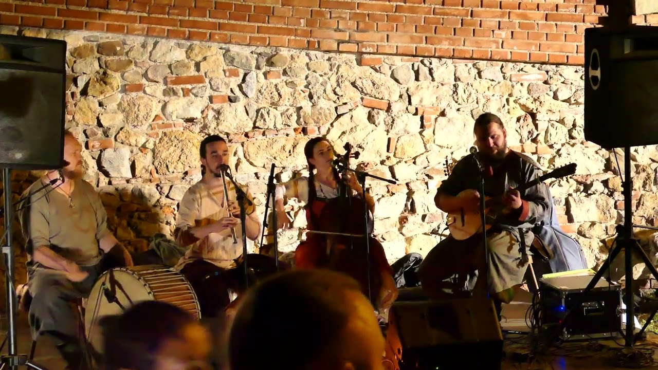 Slovak medieval band Strigon (Witcher) plays balladic song on Count Pribina Days in Nitra, 3.6.2023