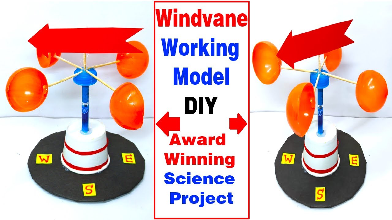 windvane working model for science project exhibition - diy - diypandit - award winning project