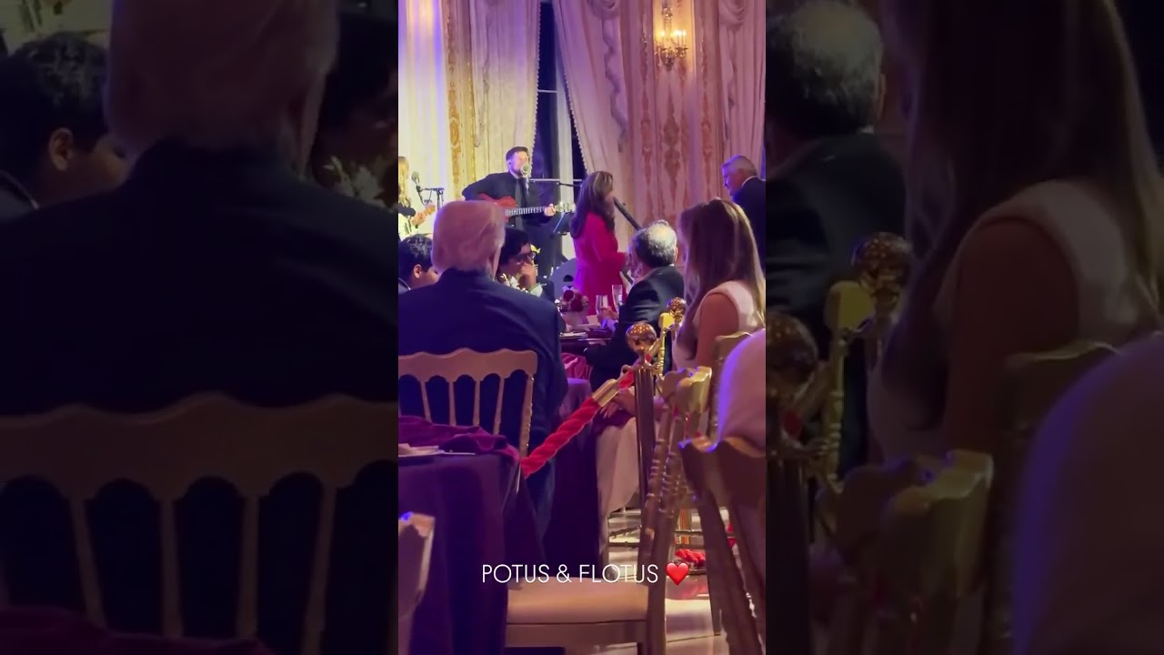President Donald J Trump & First Lady Melania Trump tonight at Mar-a-Lago for Valentine's Day