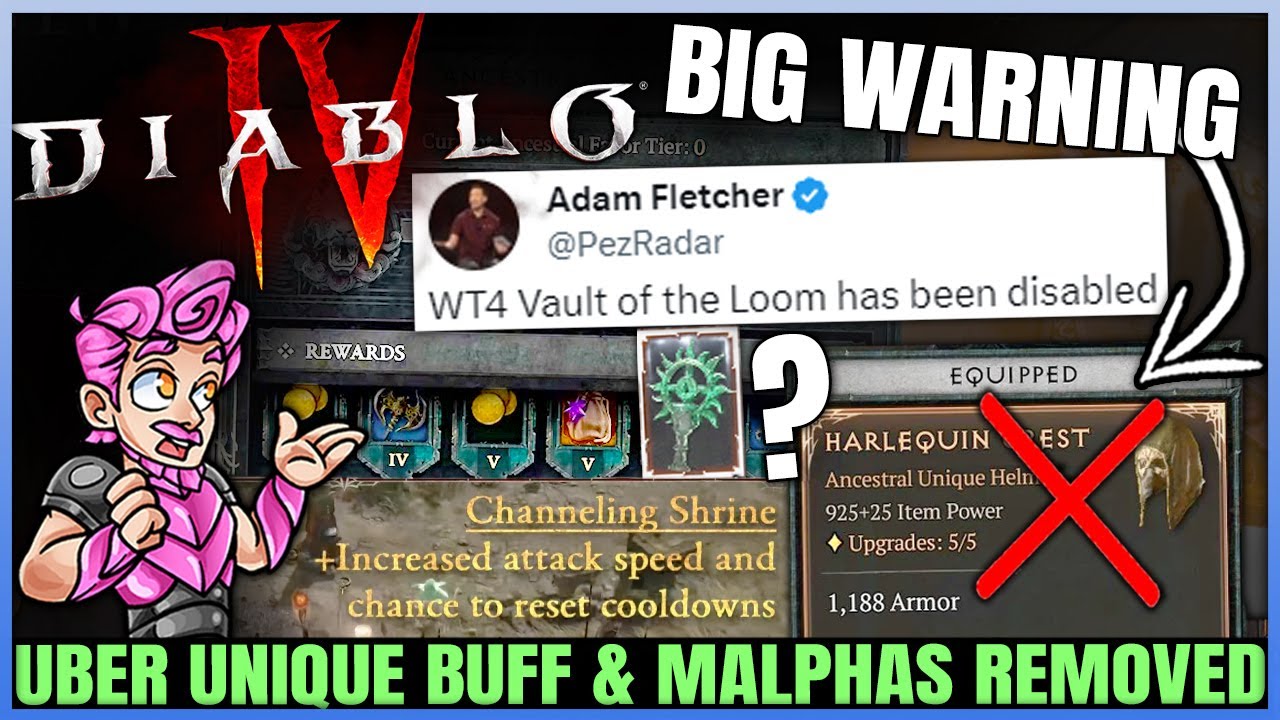 Diablo 4 - CONFIRMED: Uber Uniques Changes, Echo of Malphas Gone, BIG Lunar Awakening Reveal & More!